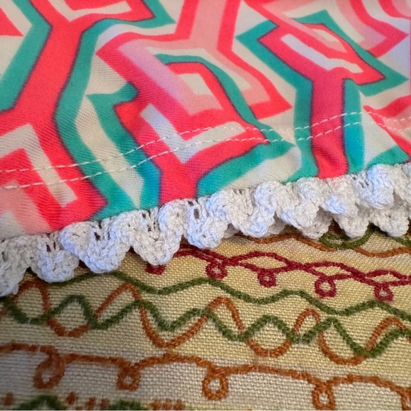 Aqua Couture Tankini Halter Swim Top Colorful Geometric Patterned Size Large - Picture 2 of 10